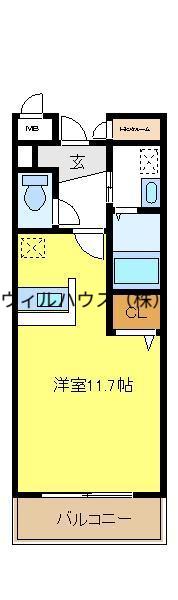 ジュネス(1K/1階)の間取り写真