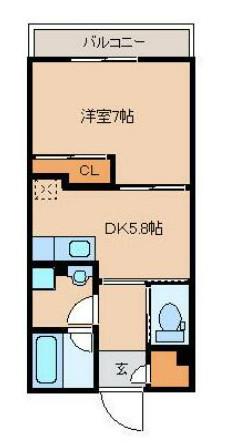 イーストフォート(1DK/7階)の間取り写真
