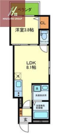 YUMAISON ウエスト(1LDK/1階)の間取り写真