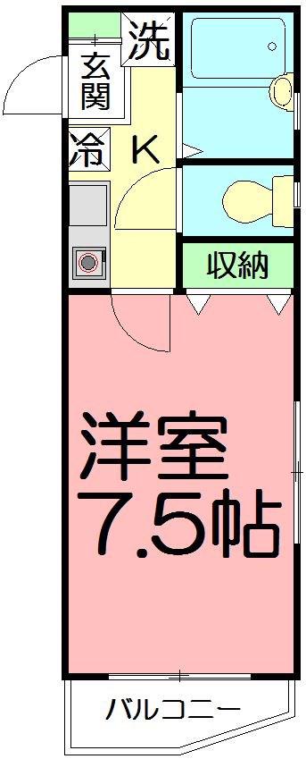 横浜元町ガーデン1(1K/3階)の間取り写真
