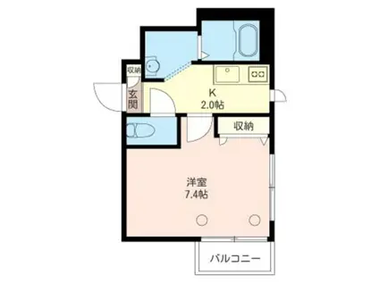 レフィナード山王(1K/2階)の間取り写真