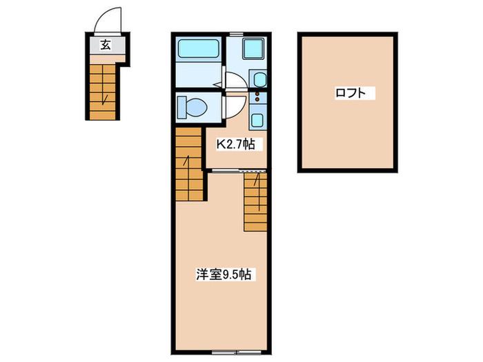 HYGEA鎌倉(1K/2階)の間取り写真