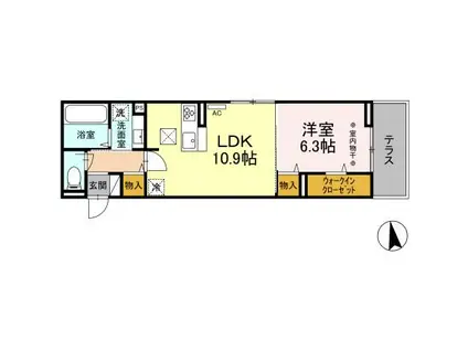 EDOYA青沼(1LDK/1階)の間取り写真