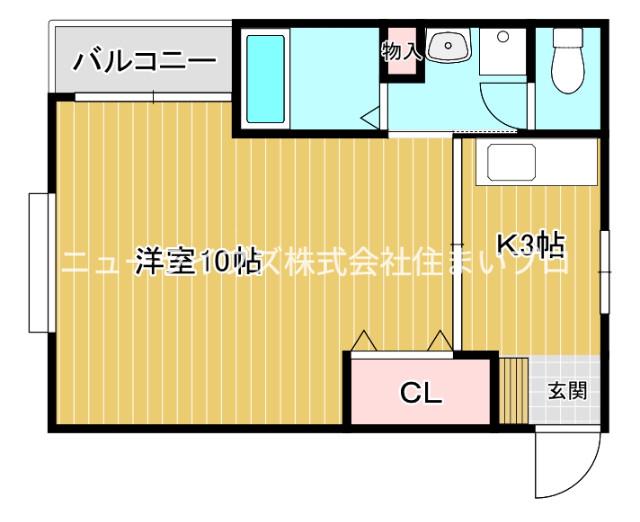 メゾンバニナンバースリー(1K/1階)の間取り写真