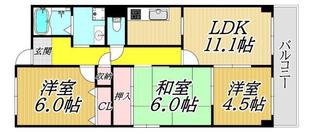 サンベリオ(3LDK/3階)の間取り写真