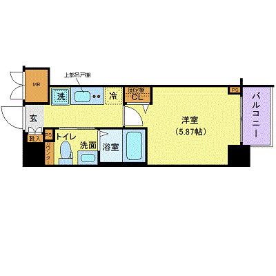 フェルクルールプレスト西横浜(1K/2階)の間取り写真