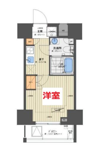 ‐GATE(1K/4階)の間取り写真