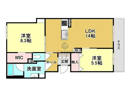シャーメゾンミーサ(2LDK/1階)の間取り写真