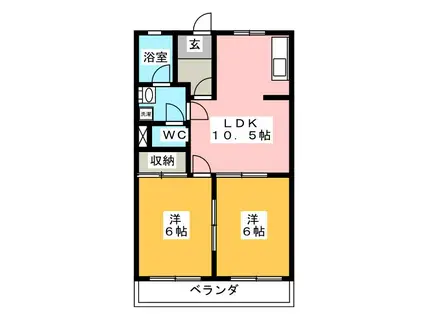 コートプレイスウエスト(2LDK/2階)の間取り写真