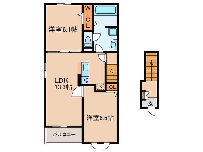 ベラーノ II(2LDK/2階)の間取り写真