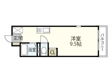 ピア庚午(ワンルーム/2階)の間取り写真