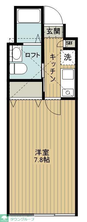 ラ・シャンスND東林間(1K/1階)の間取り写真