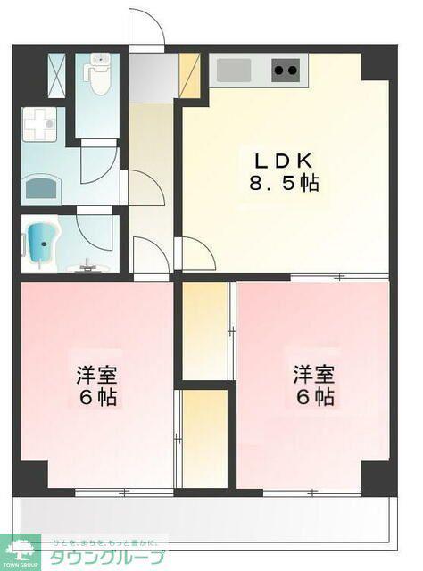 アゼリア 府中(2LDK/2階)の間取り写真