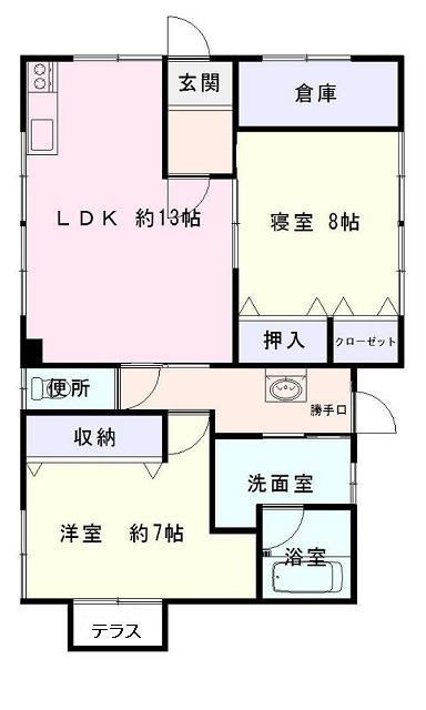 ルピナス(2LDK/1階)の間取り写真