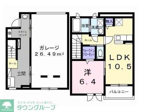 ベルシェールII(1LDK/1階)の間取り写真
