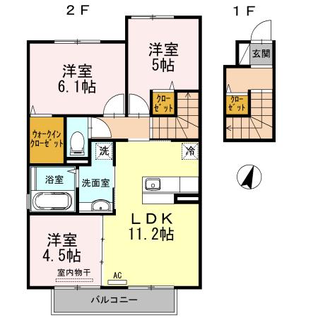 クレールハイツ(3LDK/2階)の間取り写真