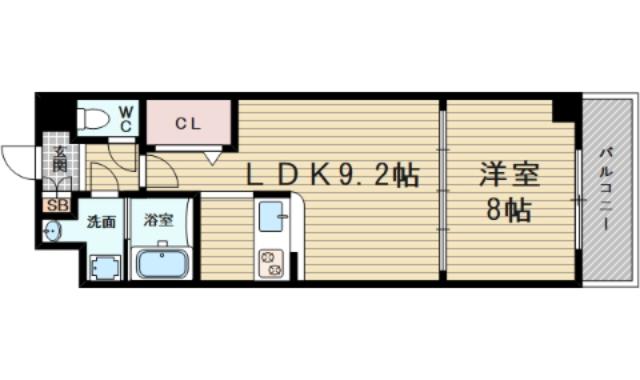第5アローズ新大阪(1LDK/8階)の間取り写真