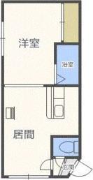 ラフォーレ宮の森(1LDK/2階)の間取り写真