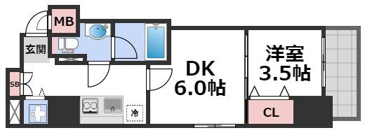 イグレック南本町(2K/10階)の間取り写真
