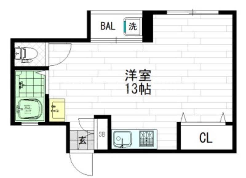 末広マンション(ワンルーム/2階)の間取り写真