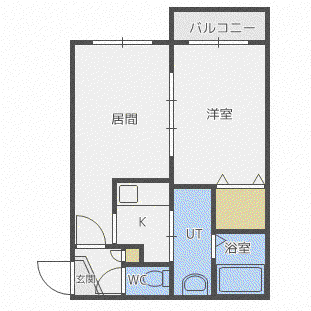 HYUGAPARISU(1LDK/4階)の間取り写真