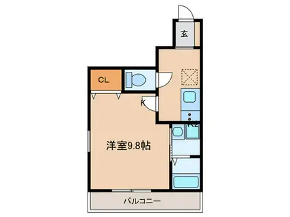 シャルムS岡崎(1K/3階)の間取り写真
