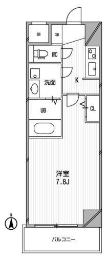 アーデンタワー西本町(1K/6階)の間取り写真