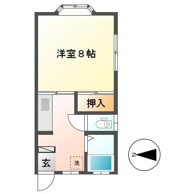 ハイツ希望(1K/2階)の間取り写真