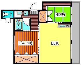 ハイツあかしや(2LDK/4階)の間取り写真