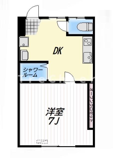 REGIA(1DK/4階)の間取り写真