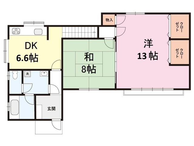オートモービル(2DK/1階)の間取り写真