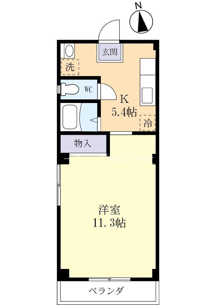サクセスフラット(1K/3階)の間取り写真