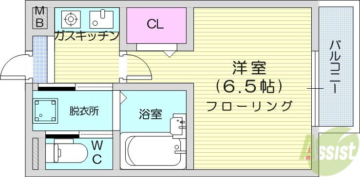ニューハイムニュー(1K/3階)の間取り写真