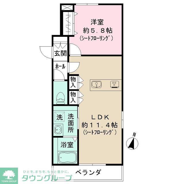 MINARIA(1LDK/1階)の間取り写真