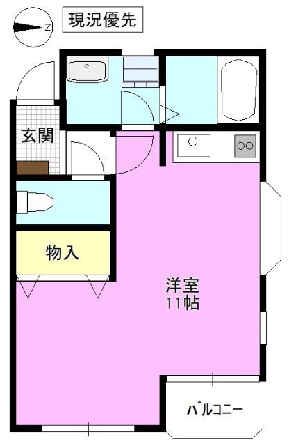 アルプスレジデンス(ワンルーム/3階)の間取り写真