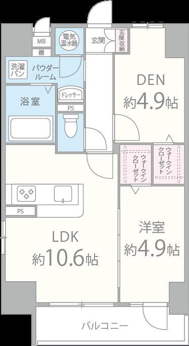 メゾンクラウン鷺洲(1SLDK/9階)の間取り写真