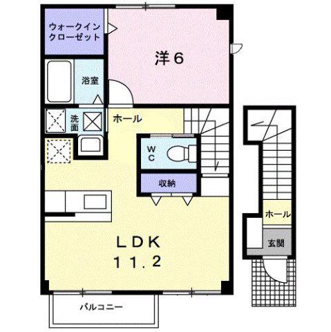 ポタジェ太田A(1LDK/2階)の間取り写真