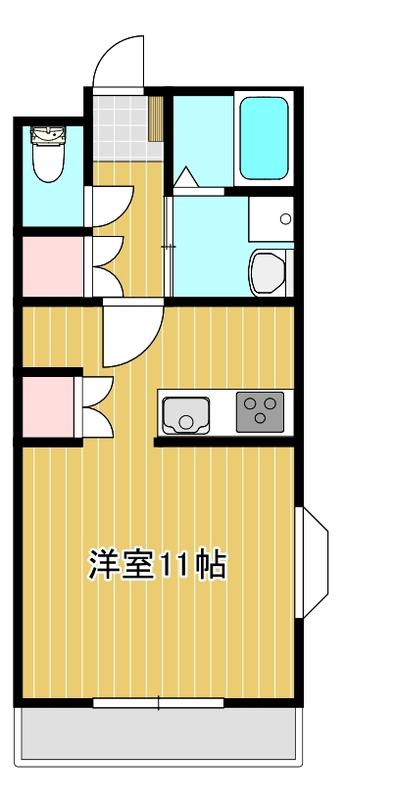 ハーモニー(ワンルーム/2階)の間取り写真