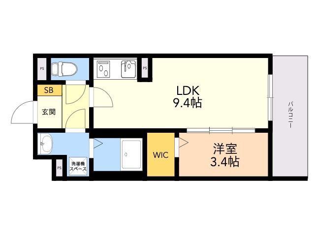 MOMO(1LDK/1階)の間取り写真