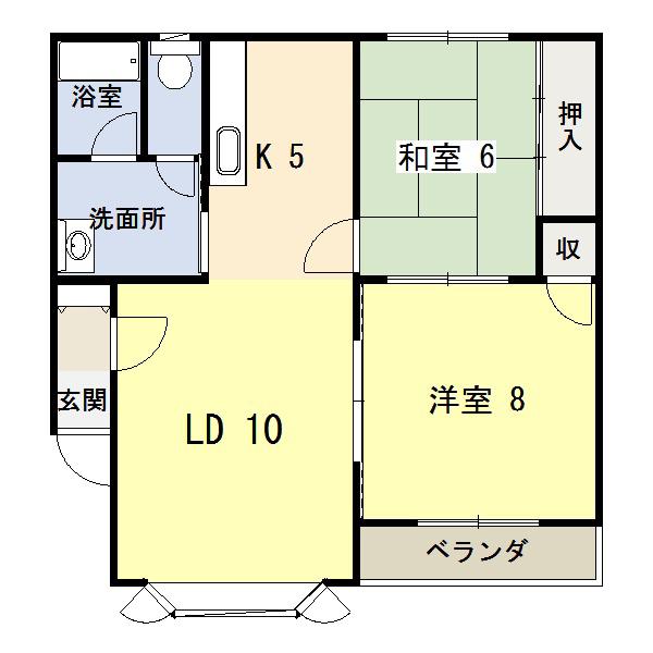 メゾンおおぐち(2LDK/1階)の間取り写真