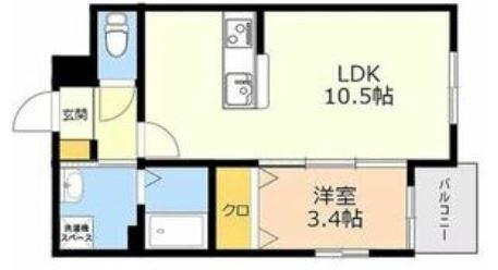 フォレストヒルズ博多(1LDK/1階)の間取り写真