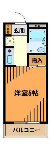 RAYHAUS八王子(1K/2階)の間取り写真