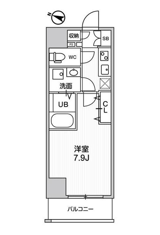 江戸川橋ステーションレジデンス(1K/5階)の間取り写真