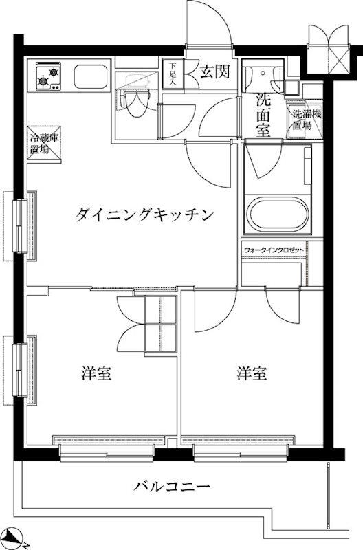 ルーブル蓮根弐番館(2DK/3階)の間取り写真