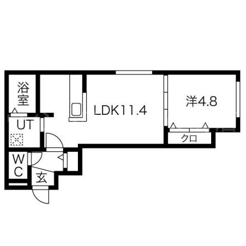 FIKA(1LDK/4階)の間取り写真