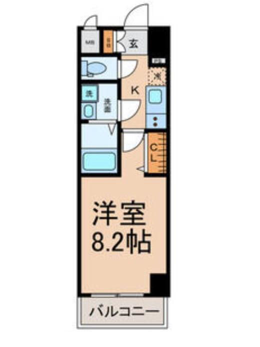 THE RESIDENCE SAKURAYAMA ウエスト(1K/5階)の間取り写真