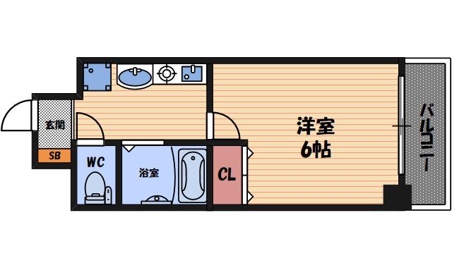 エスリード梅田西第2(1K/4階)の間取り写真