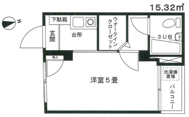 CASA SUGITA(1K/2階)の間取り写真