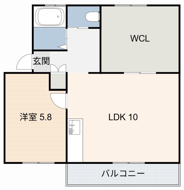 服部コーポ(1SLDK/4階)の間取り写真
