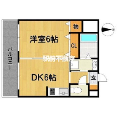 ヴィレッジ21(1DK/1階)の間取り写真